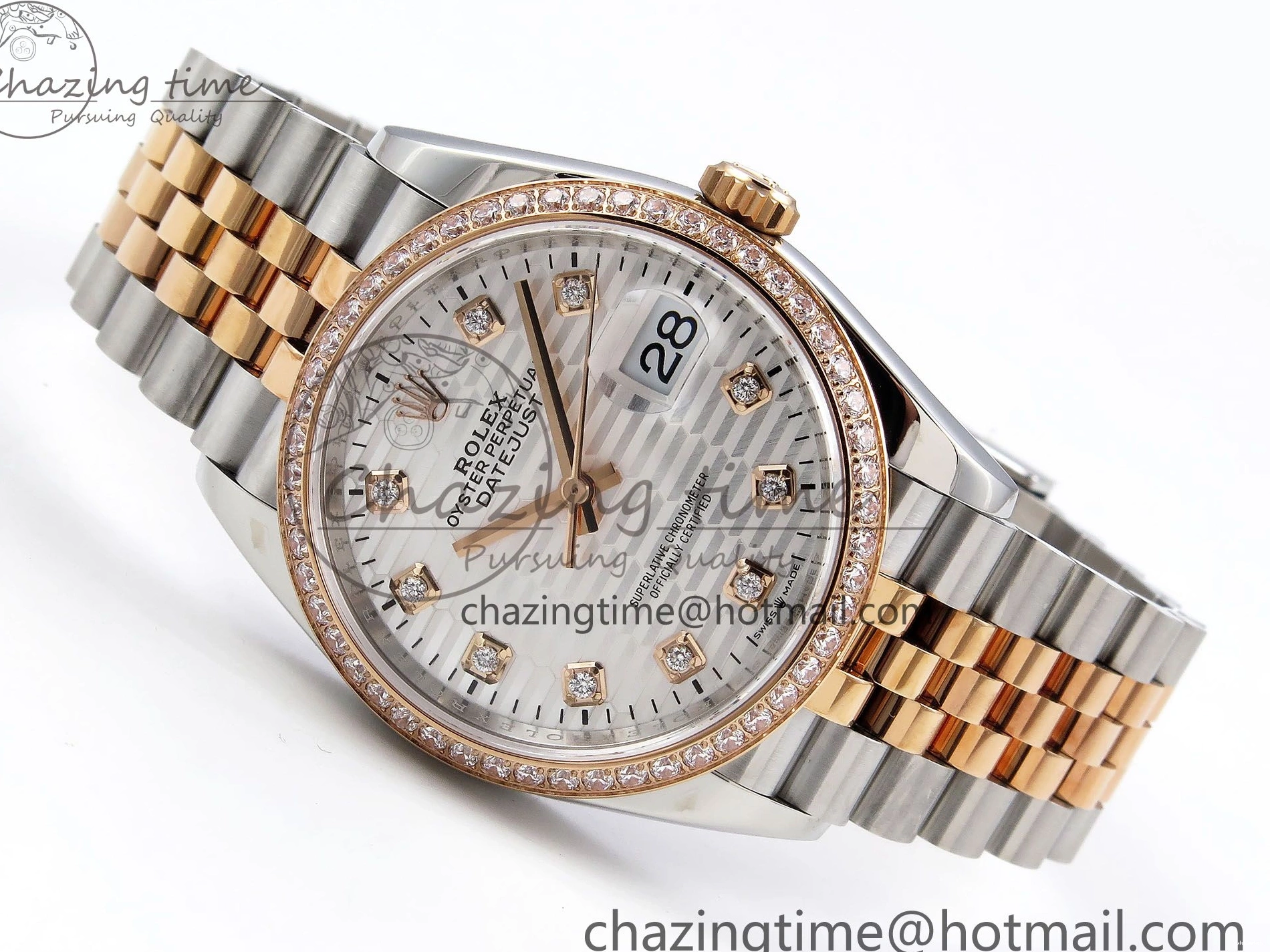Bracelet Silver 36 Dial Best SS Edition VSF Steel 1:1 904L on 126281rbr Jubilee Textured DateJust VS3235 0216